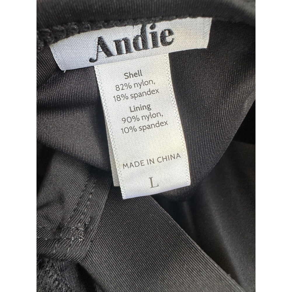 Andie One Piece Swimsuit Black Criss Cross Open Back Scoop Neck Womens Large - Picture 5 of 12